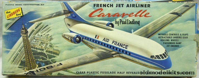 Lindberg 1/96 Caravelle French Jet Airliner - With Full Interior and Engines and Transparent Fuselage and Cowling - Cellovision Issue, 553-149 plastic model kit